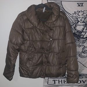 Brown puffer jacket